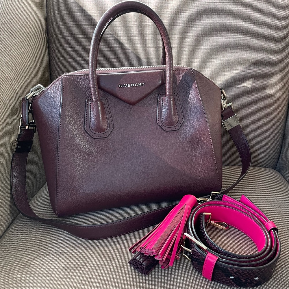 Authentic Givenchy Small Antigona bag in Aubergine